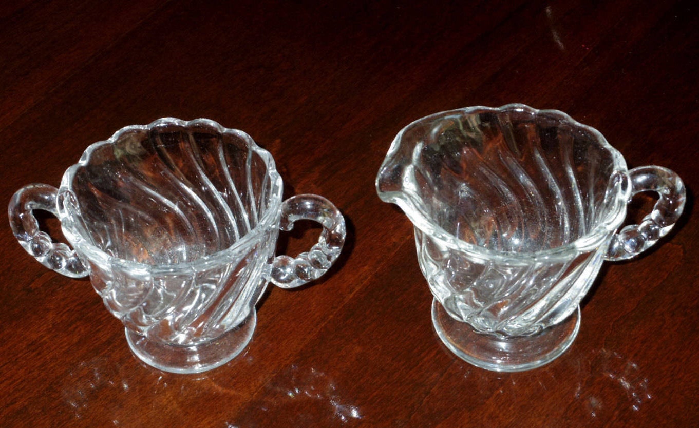 FOSTORIA COLONY SET Sugar Creamer 2412 Pattern PitcherHeavy Etsy