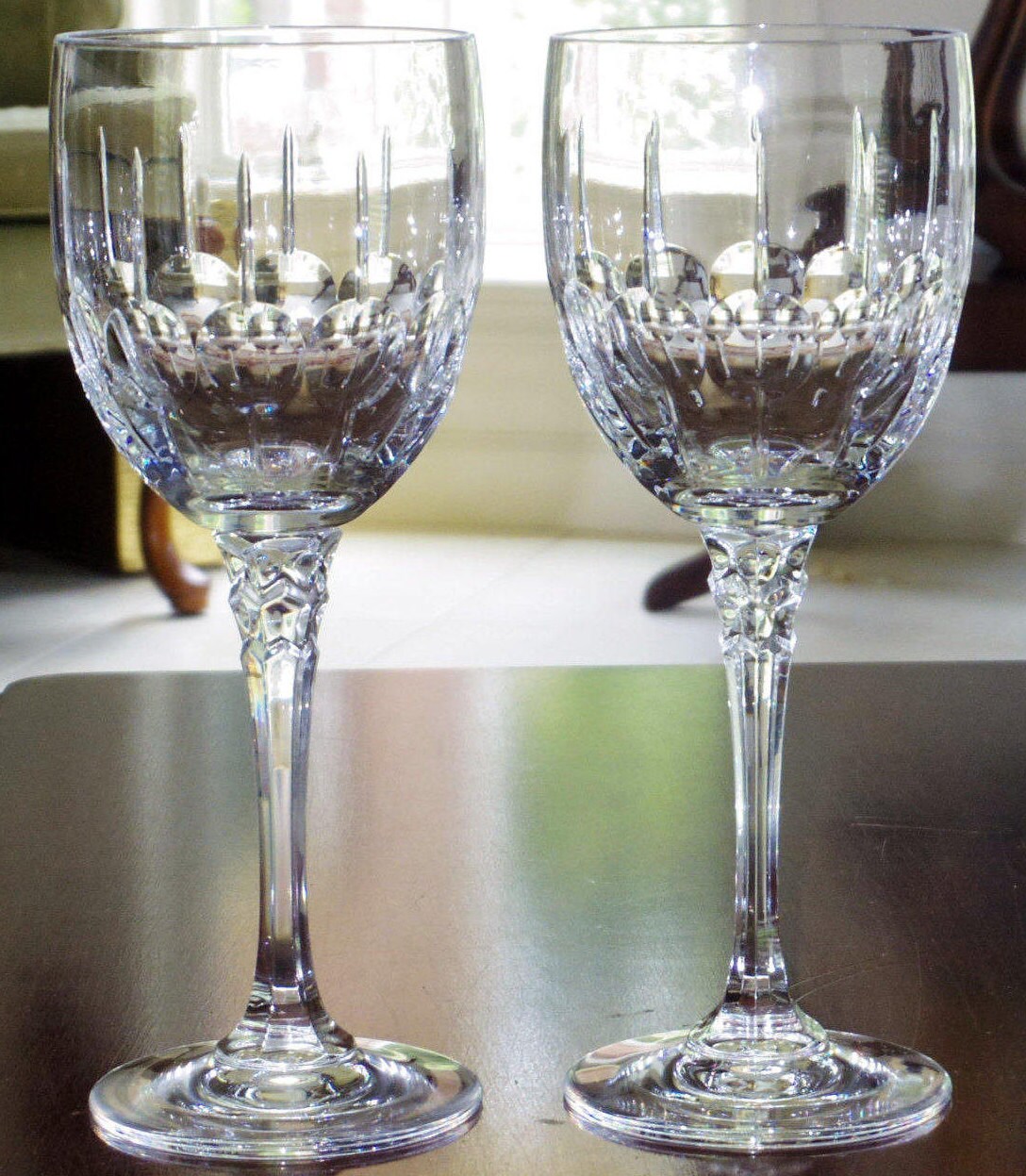 2 TOWLE 8 5/8 TIARA GOBLETS Clear Fine Crystal Cut Etsy