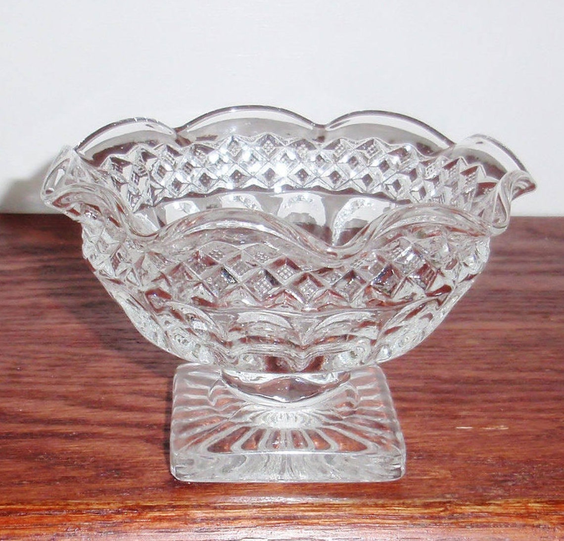 IMPERIAL CANDLE BOWL Holder Votive Ruffled Crystal English Etsy