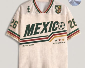 Custom Mexico Soccer Jersey Shirt | Retro Mexican Football Tee | World Cup 2026 Fan Gift | Personalized Game Day Top