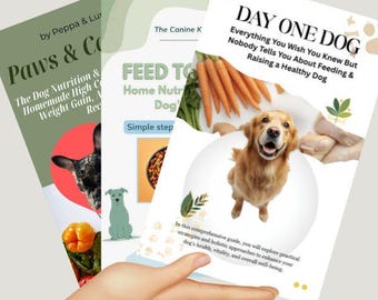 Potrójny pakiet karmy dla psów – kompletna kolekcja Canine Kitchen | 3 poradniki dotyczące zdrowia psów | Pobierz plik PDF