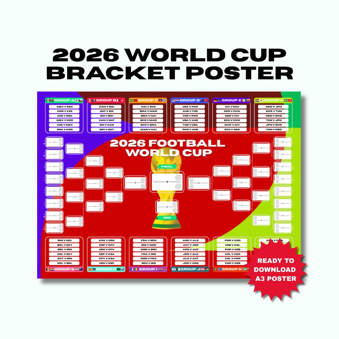 World Cup 2026 Bracket Poster Digital Download - Etsy UK