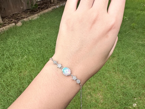 Natural Opal Bracelet｜Silver‑Plated｜Strong Fire Play｜High Transparency｜Rainbow Flash