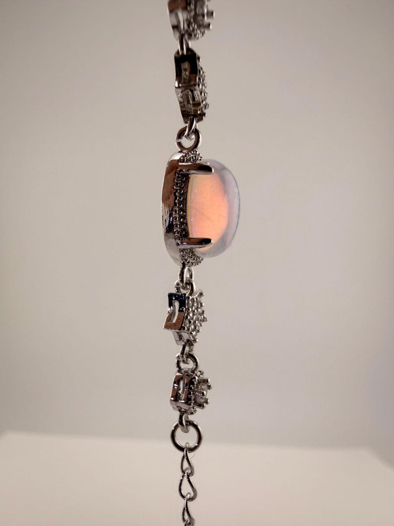 Natural Opal Bracelet｜Silver‑Plated｜Strong Fire Play｜High Transparency｜Rainbow Flash image 10
