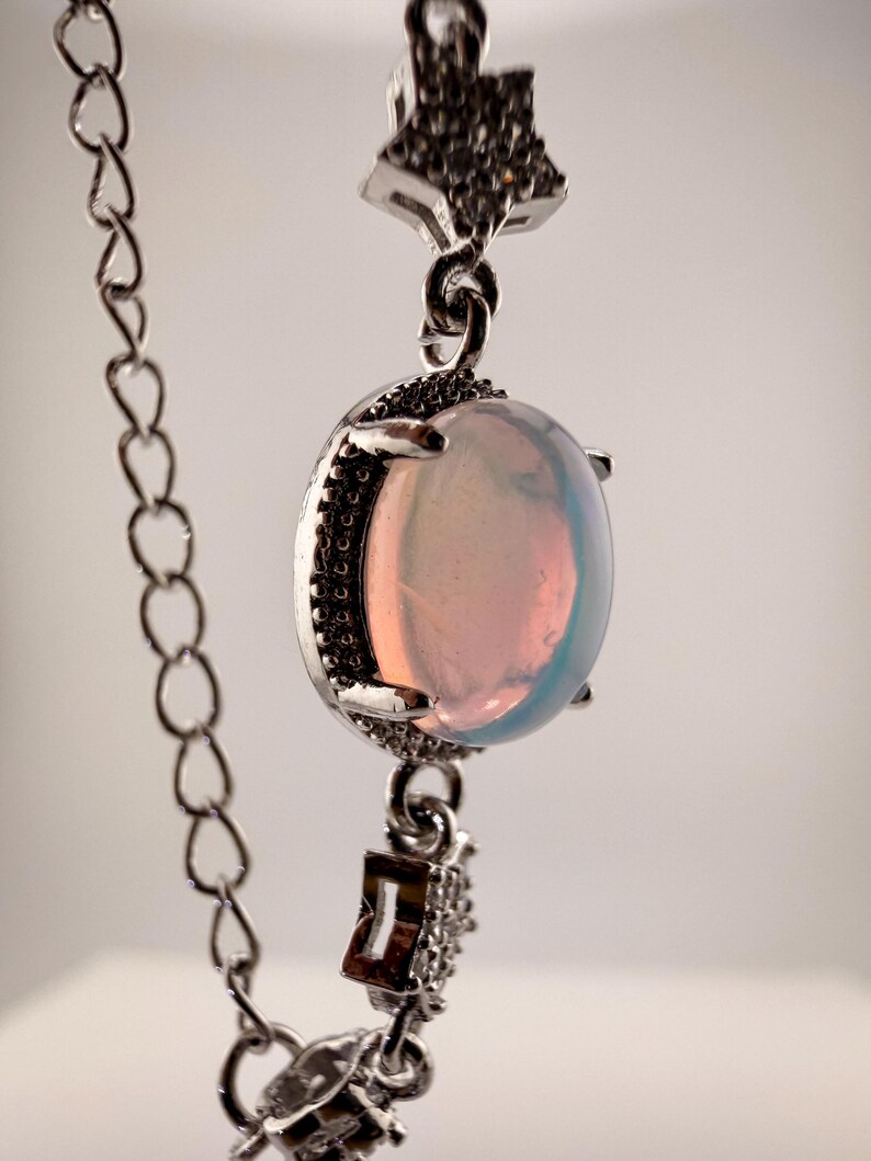 Natural Opal Bracelet｜Silver‑Plated｜Strong Fire Play｜High Transparency｜Rainbow Flash image 14