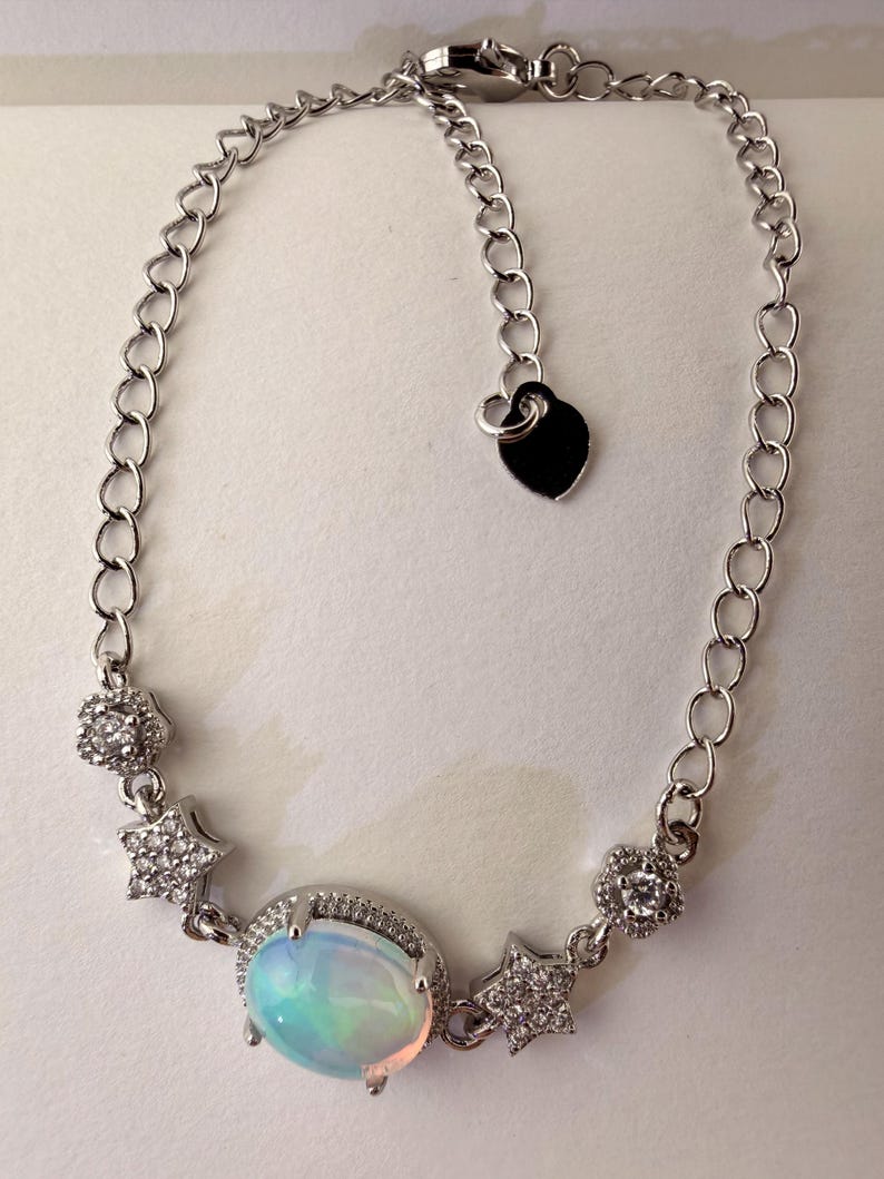 Natural Opal Bracelet｜Silver‑Plated｜Strong Fire Play｜High Transparency｜Rainbow Flash image 15