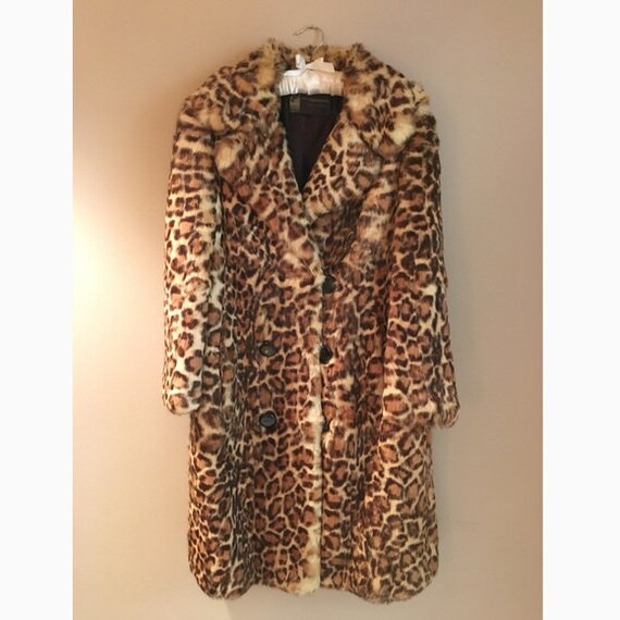 1960s Vintage leopard print rabbit fur coat