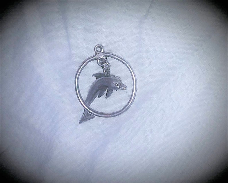 Porpoise Dolphin Hoop Vintage Sterling Charm