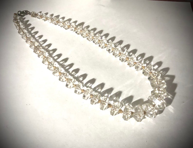 Germany Vintage Crystal Necklace hand knotted
