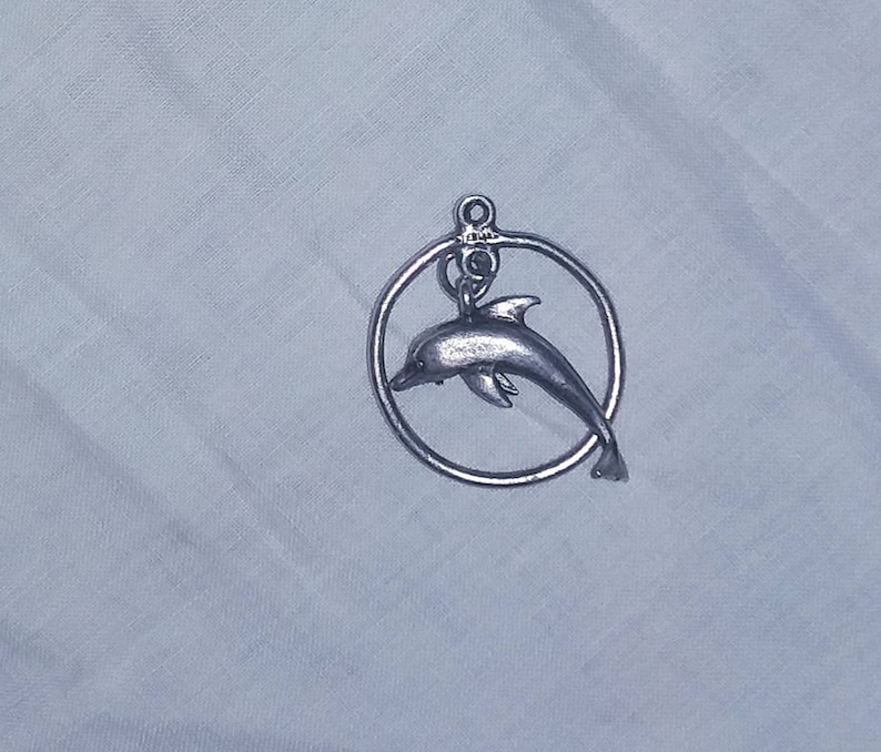 Porpoise Dolphin Hoop Vintage Sterling Charm