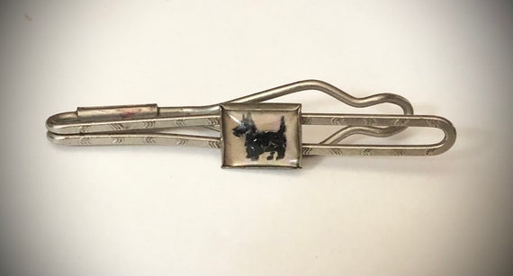 Vintage Scottie Dog Lucite Tie Bar Clip - image 2