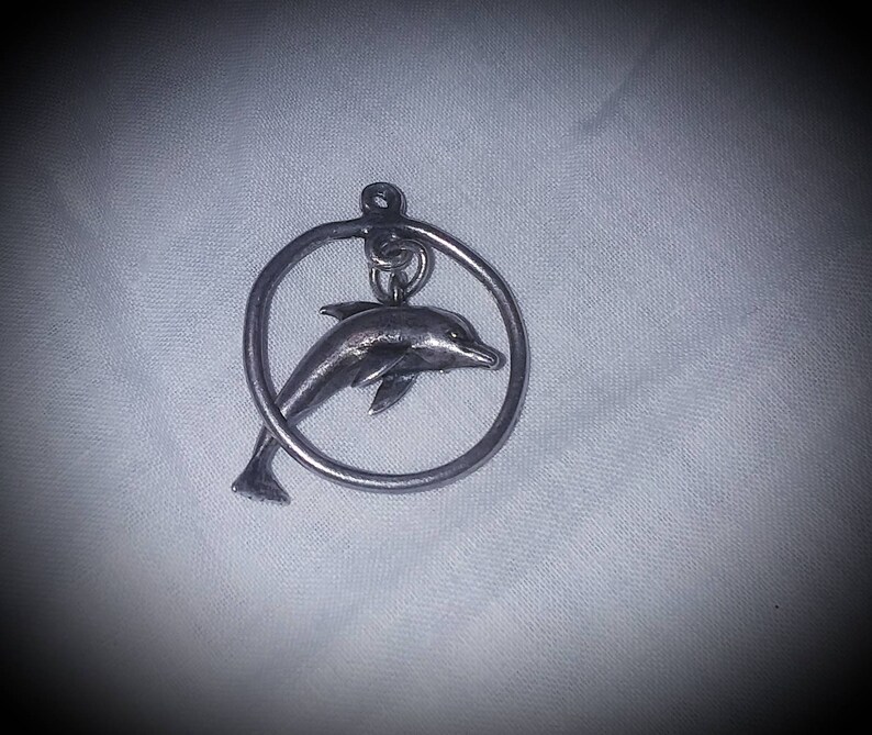 Porpoise Dolphin Hoop Vintage Sterling Charm