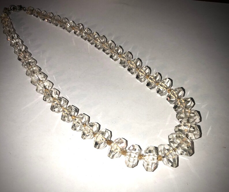 Germany Vintage Crystal Necklace hand knotted