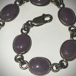 Vintage 925 Silver Amethyst Bracelet