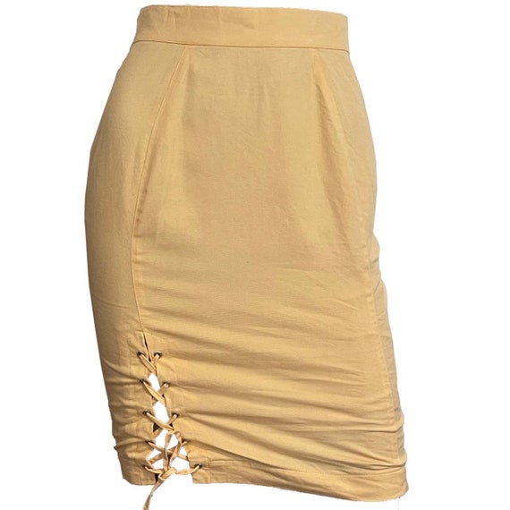 Vintage Thierry Mugler Lace up skirt - image 1
