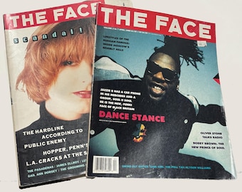 Vintage 2 copies of The Face magazine April 1989 August 1988 Bridget Fonda Public Enemy