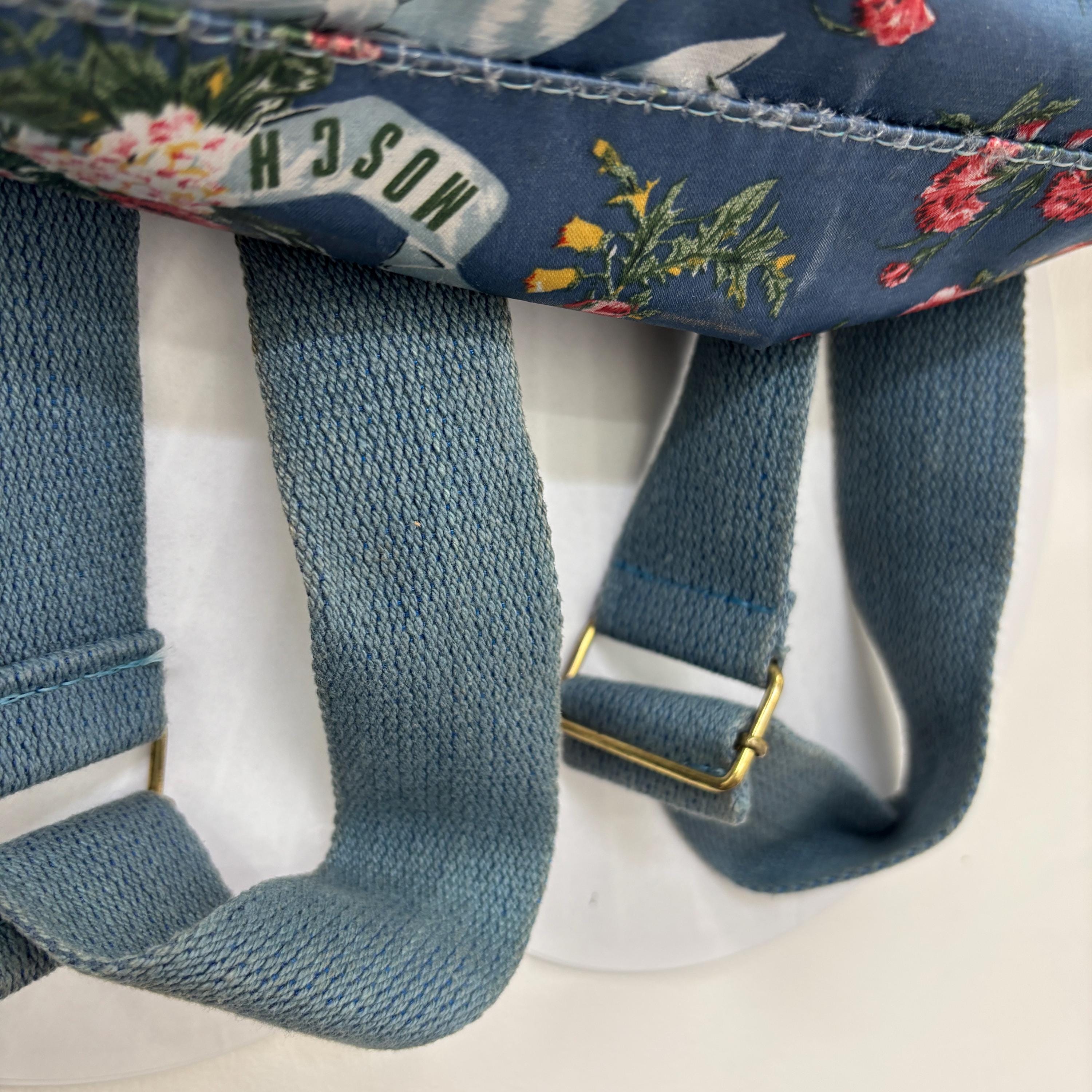Vintage 90s Moschino Y2k Backpack Blue Ribbon - Etsy