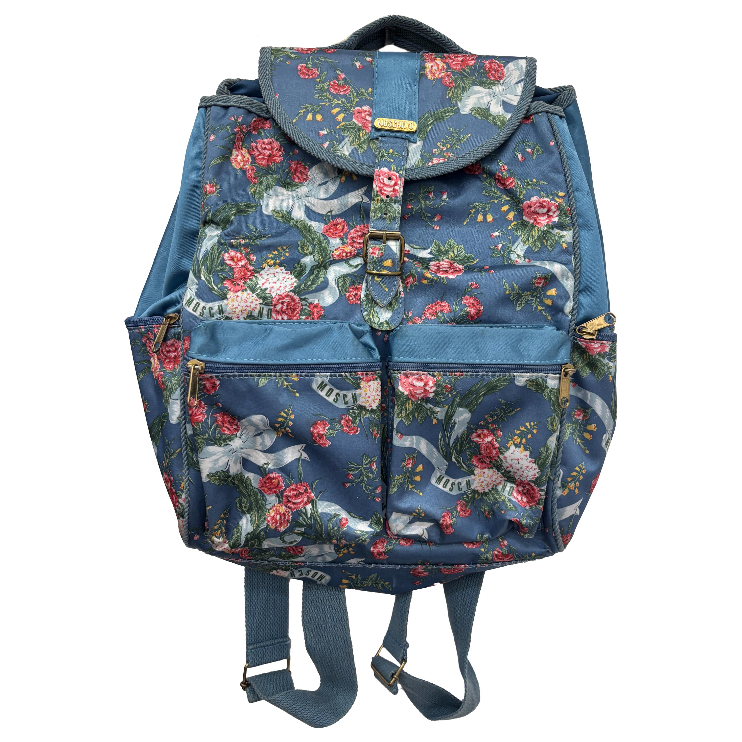 バッグ moschino vintage backpack y2k archive Vintage 90s Moschino Y2k Backpack Blue Ribbon - Etsy