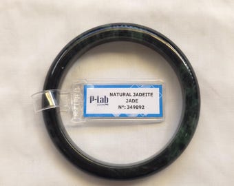 Natuurlijke jadeietjade armband | Black Cosmos Jade (53 mm) (inclusief certificaat)