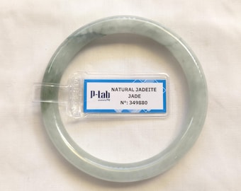 Natural Jadeite Jade Bangle Bracelet | Glacier Moss jade (54mm) (certificate)