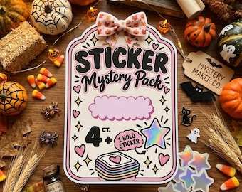 Paquete de pegatinas misteriosas de Halloween Vol. 1 / 5 pegatinas sorpresa / Paquete de pegatinas adorables / Pegatinas de vinilo / Regalo para amantes de las pegatinas