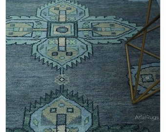Antique Oushak Rugs Soft Aqua, 7x10 8x12 10x14 Turkish Colourful Rug Wool Area Rug Letest Home decor Rugs Room Rug Contemporary Hand Knotted