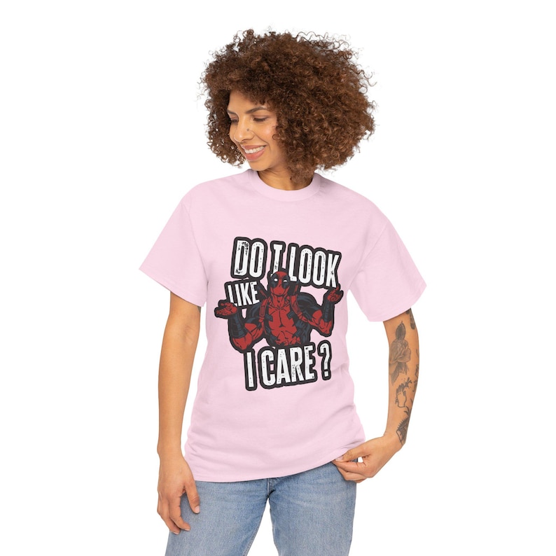 Do I Look Like I Care Deadpool Tee | Sarcastic Marvel Shirt, Funny Quote image 12