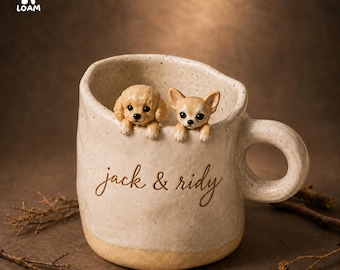 Custom 3D Pet Mug, Hand-Sculpted Animal Figurine Coffee Cup, Personalized Pet Lover Gift