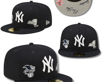New Era 59FIFTY New York Yankees Black Fitted Hat Heritage Patch Streetwear Baseball Cap