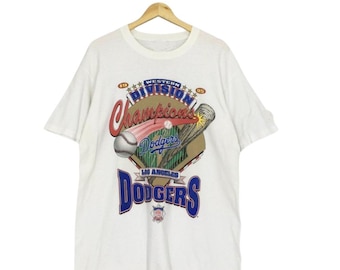 Vintage 1995 Los Angeles Dodgers Western Division Champs Baseball Graphic Medium Unisex Fan T-Shirt