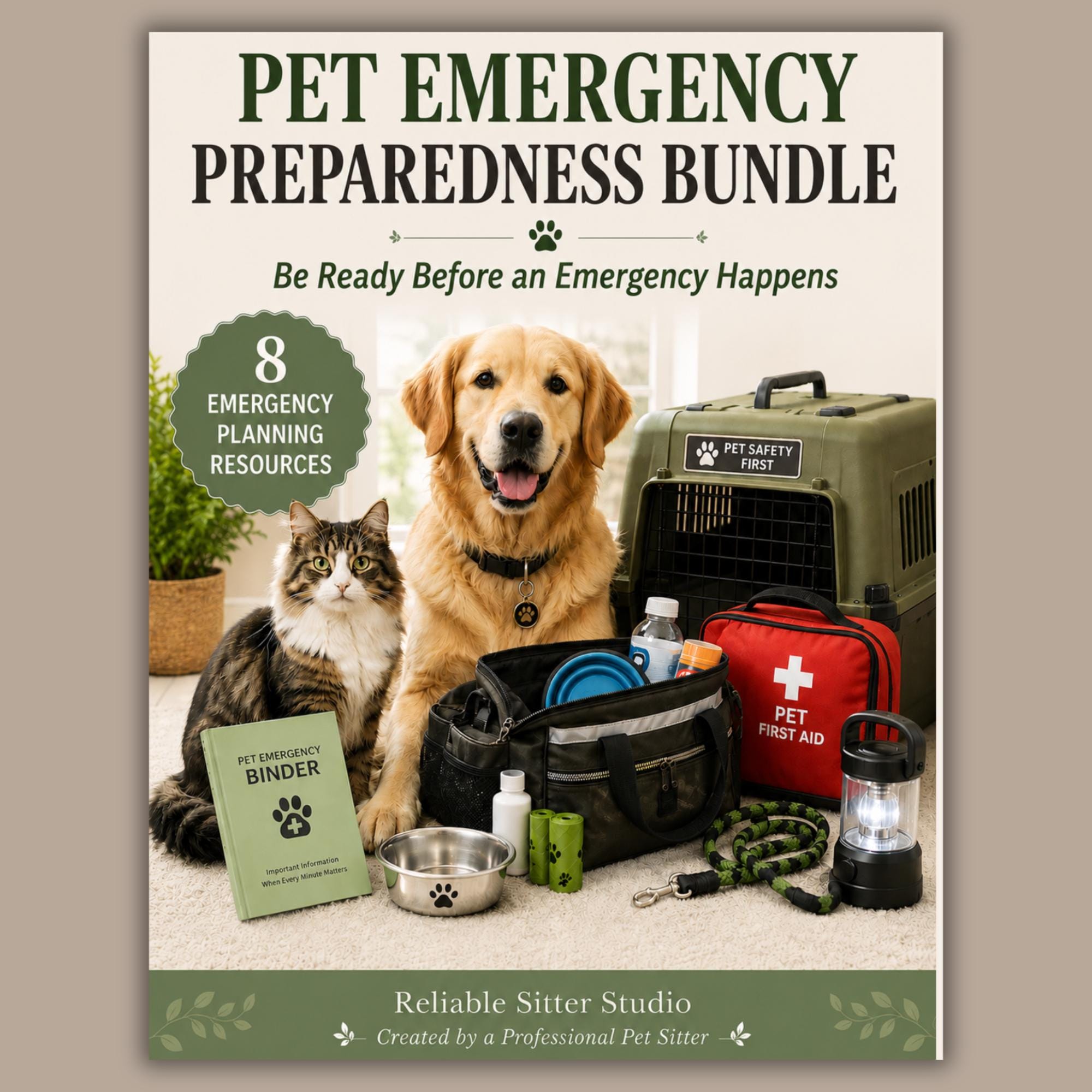 Pet Emergency Preparedness Bundle, Evacuation Checklist, Grab & Go Kit, Disaster Plan (PDF)