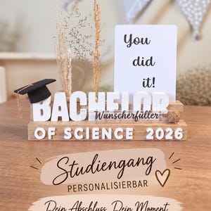 Personalisiertes Bachelor Geschenk | Abschluss Geschenk Bachelor| Bachelor of Science, Arts, Engineering | Geldgeschenk Abschluss, Studium
