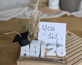 Abitur Geschenk 2026 | Personalisiertes ABI 26 Erinnerungsstück | Glückwunsch zum bestandenen Abitur | Geschenk für Abiturientin & Abiturien