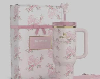 Stanley x LoveShackFancy 40oz Tumbler: Pink Floral Bow Travel Cup