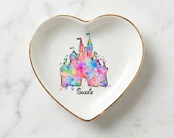 Gepersonaliseerde Disney Princess Trinket-schaal, Disney Lover-sieradenlade, aangepaste naamschaal, cadeau voor stel, huwelijkscadeau