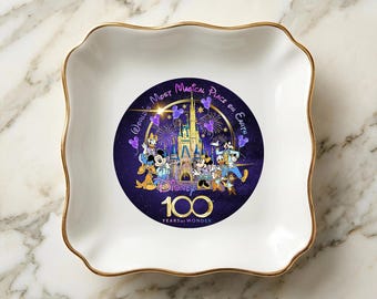 Disney-snuisterijschaal, Mickey Mouse-sieradentray, 's werelds meest magische plek op aarde keramische schaal, Disney 100 jaar