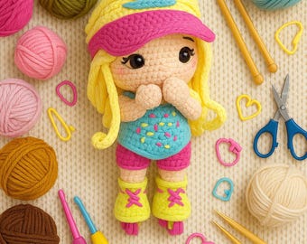 Crochet Girl Doll Pattern Amigurumi PDF Tutorial Cute Summer Outfit DIY Gift for Kids - Crochet Pattern (English Only)
