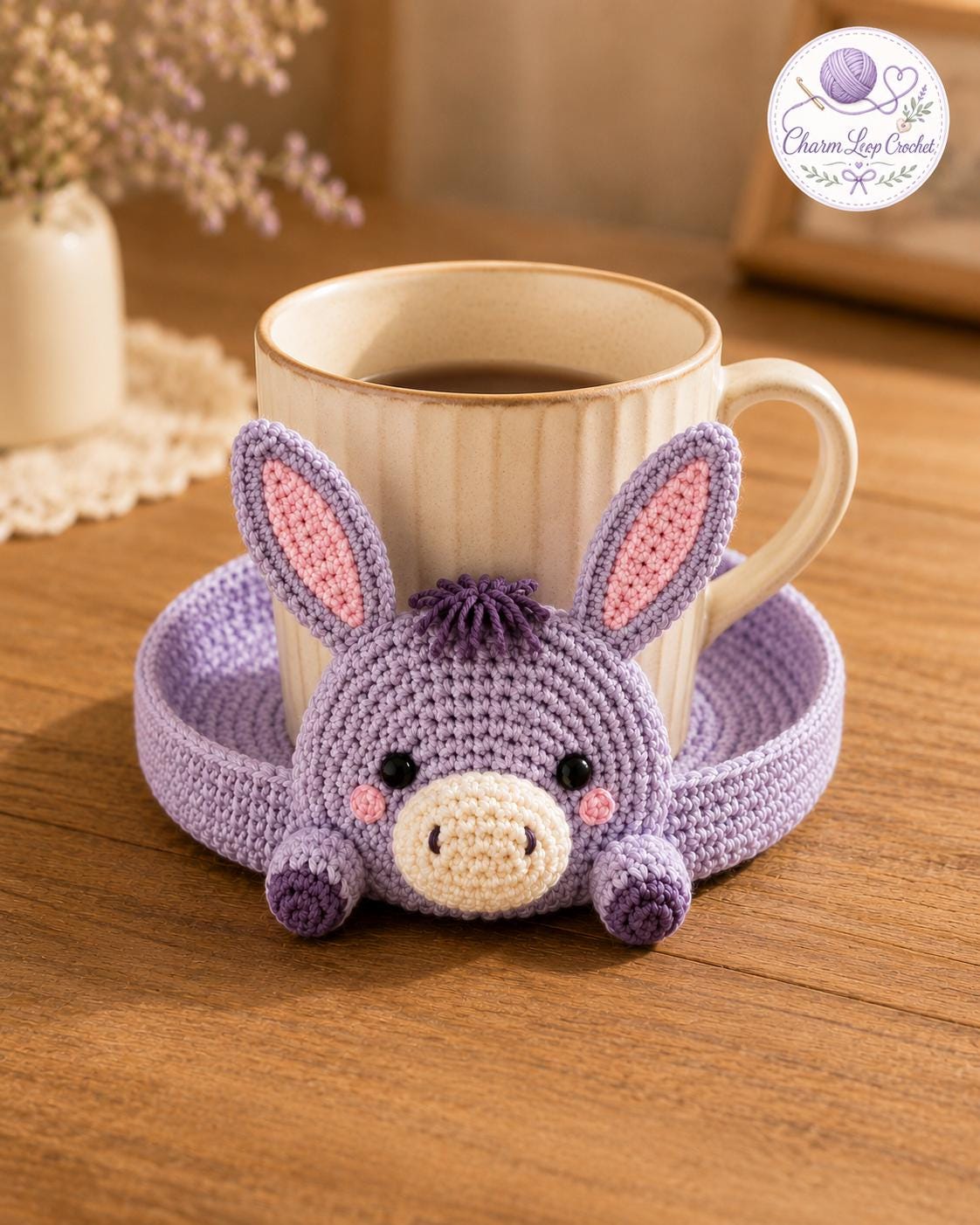 Donkey Crochet Coaster