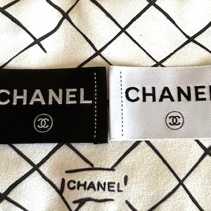 Etiqueta de repuesto para ropa Chanel, 7 x 4,2 cm (2,75" x 1,75"), nueva (dos unidades).