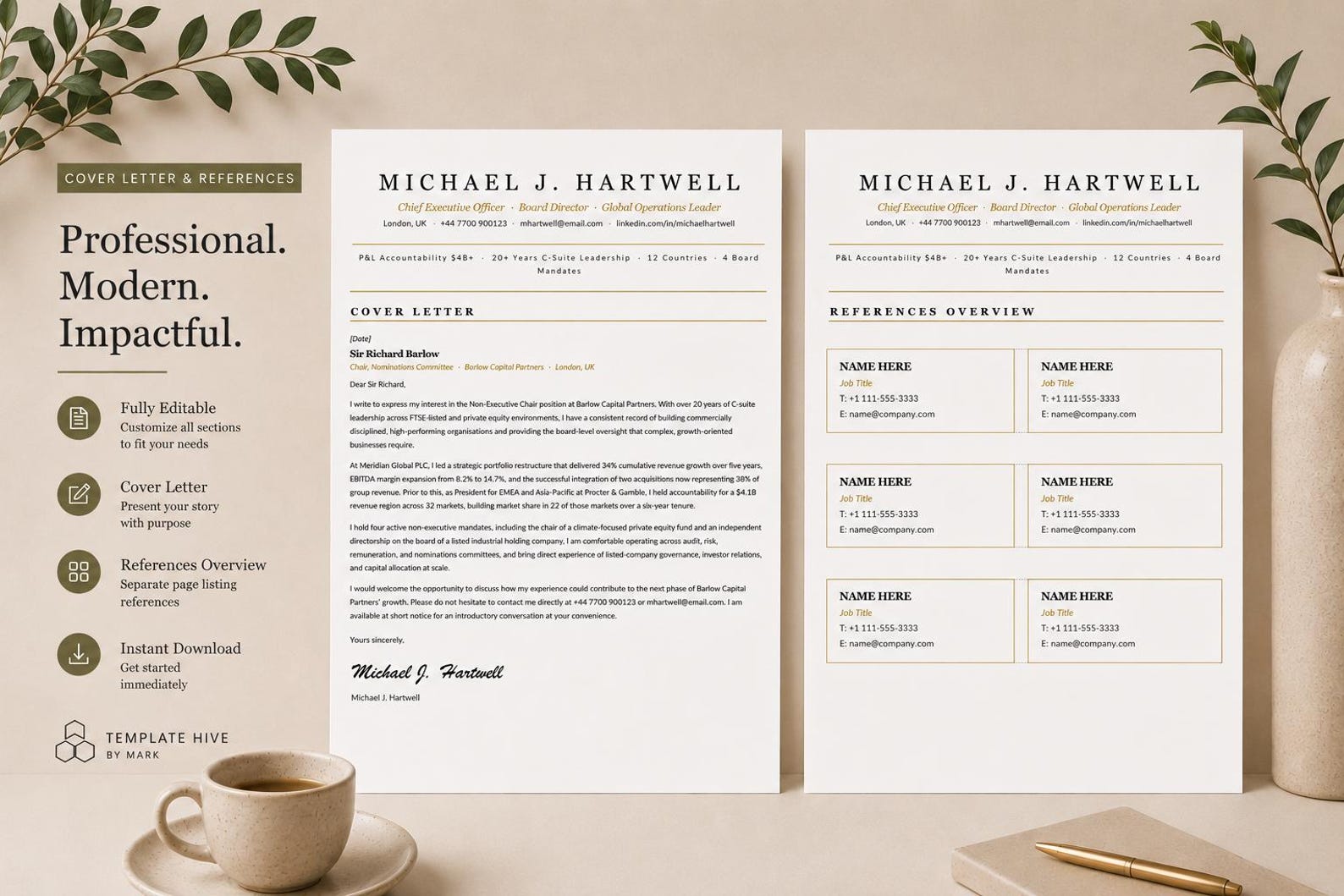 Executive Resume Template - Etsy
