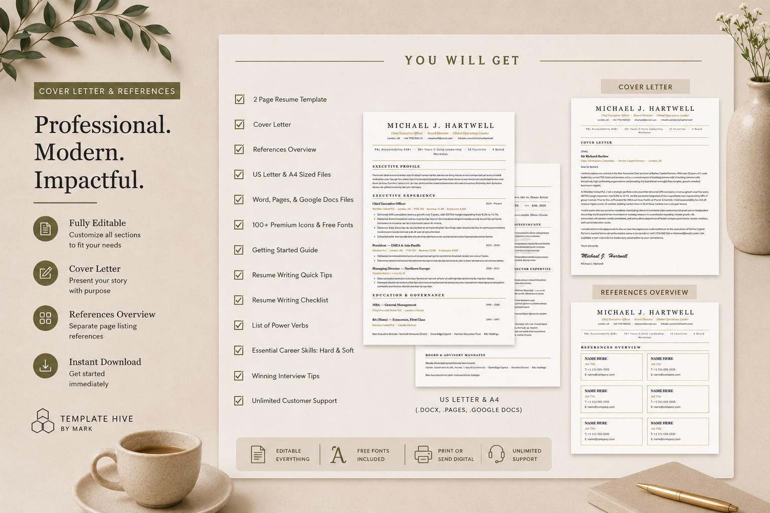Executive Resume Template - Etsy