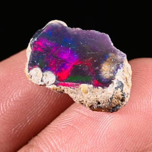 Top Quality Ethiopian 8.50Ct Black Opal Rough Loose, Natural Fire Raw For Making Jewelry 21X12X8 MM AA-67
