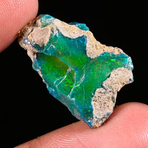 Stunning Top Quality Natural Ethiopian Black Opal Rough Loose Gemstone For Making Jewelry 12.70 Ct 25X16X8 MM AA-58