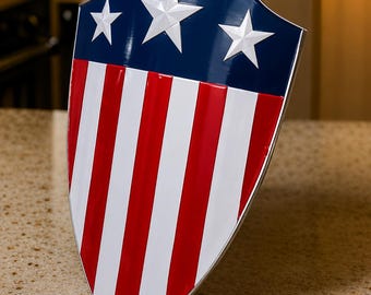 24-inch Captain America Shield-muurdecoratie – Handgemaakt metalen schild, op Marvel geïnspireerde muurkunst, woondecoratie superheld, decoratie mangrot.