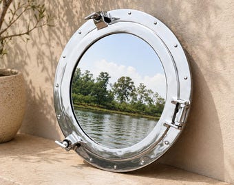18-inch nikkel-chroom-aluminium patrijspoort, nautisch scheepsraam wanddecoratie