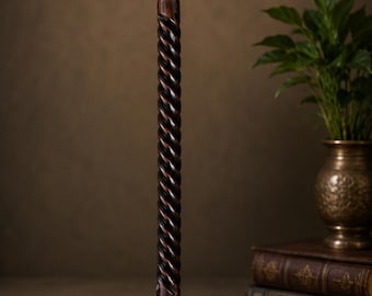 Luxe messing wandelstok – handgemaakte zwart-gouden wandelstok met bloemengravure, afneembare 3-delige wandelstok, vintage herencadeau. Lengte: 36"