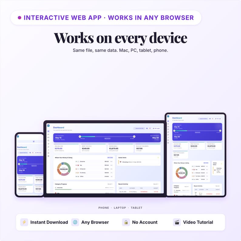 Paycheck Budget Planner App | Zero-Based Budget, Bill Tracker, Savings Goals | Interactive Web App | Digital HTML Download image 8