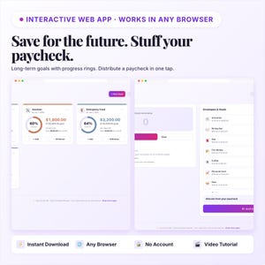 Cash Envelop Planner-app | Budgettracker, geld terugbrengen, rekeningenmanager | Interactieve webapp | Digitale HTML-download afbeelding 6