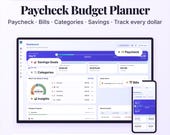 Paycheck Budget Planner App | Zero-Based Budget, Bill Tracker, Savings Goals | Interactive Web App | Digital HTML Download