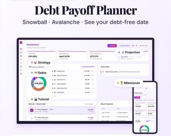 Debt Payoff Planner App | Snowball + Avalanche Calculator | Interactive Web App | Debt Free Tracker | Digital HTML Download